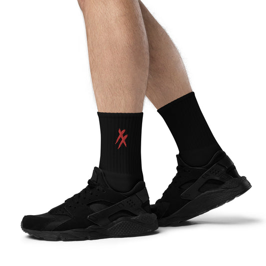 Red X's - Embroidered socks