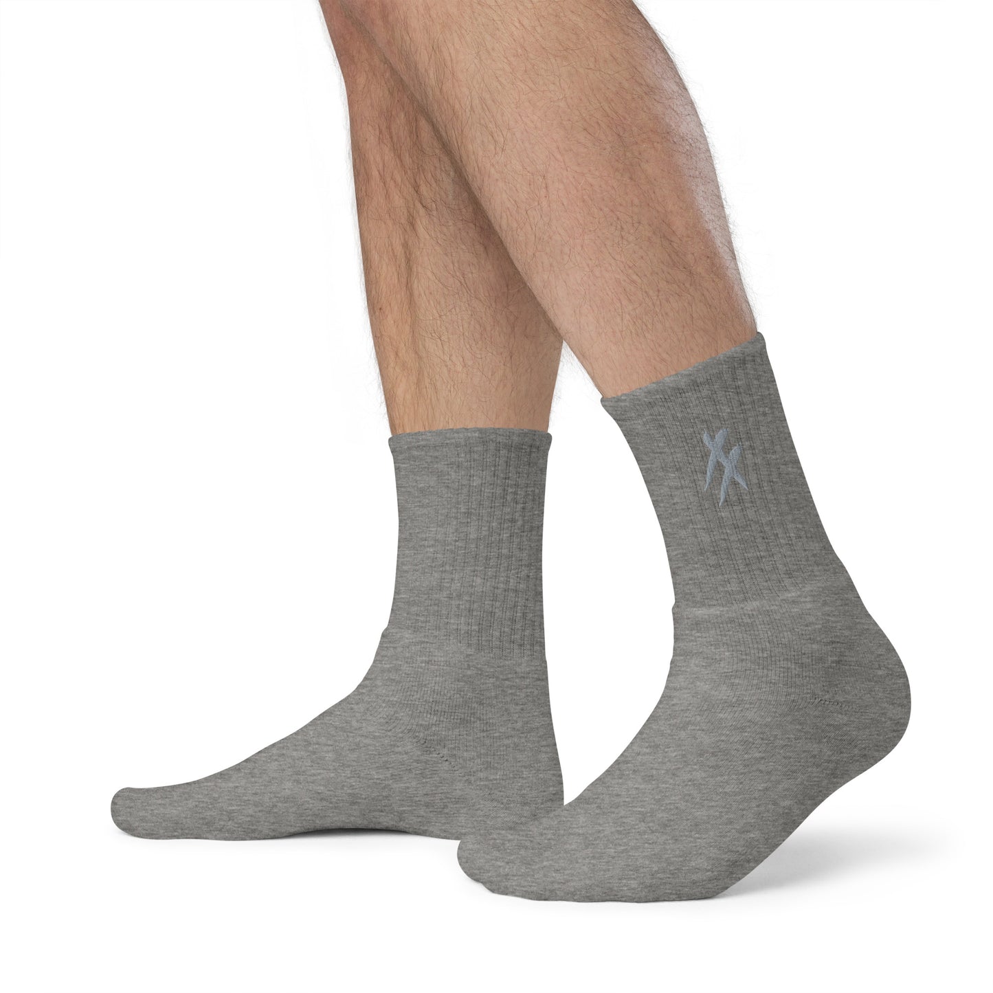 Silver X's - Embroidered socks