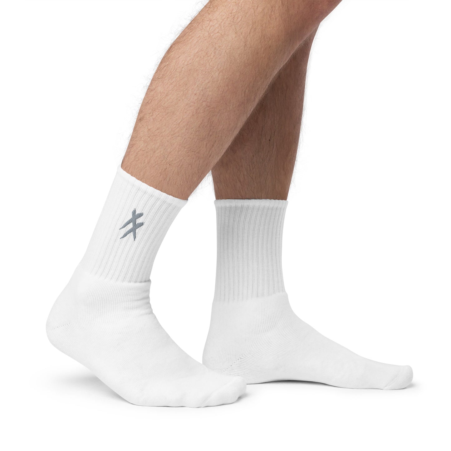 Silver X's - Embroidered socks